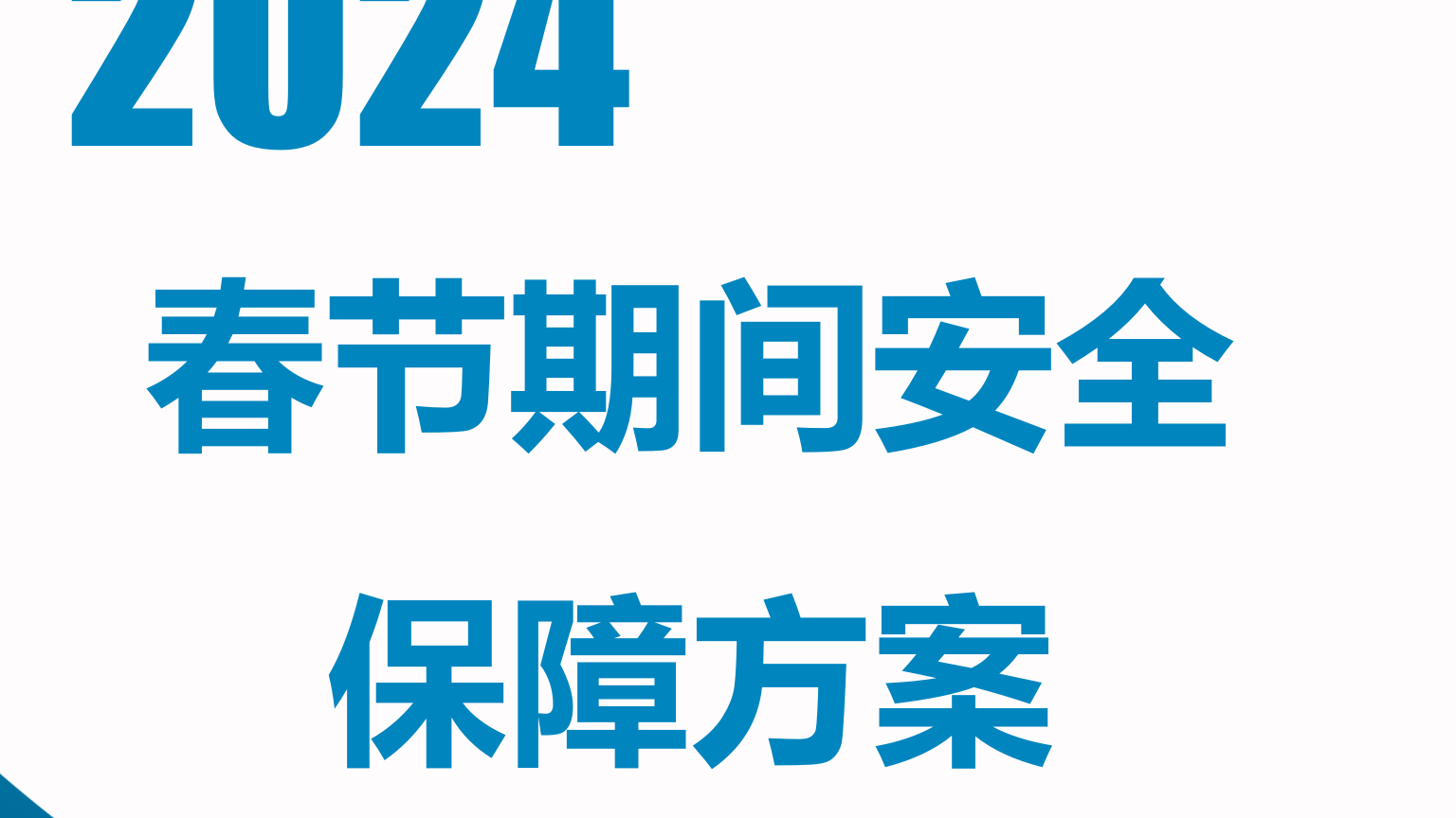 【方案】2024春节期间安全保障方案（参考模板）