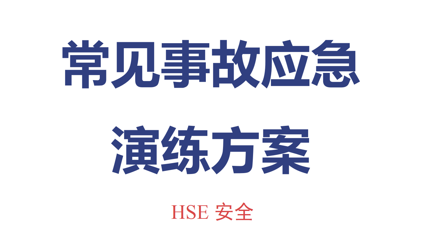 【方案】2024常见事故应急演练方案（115页）