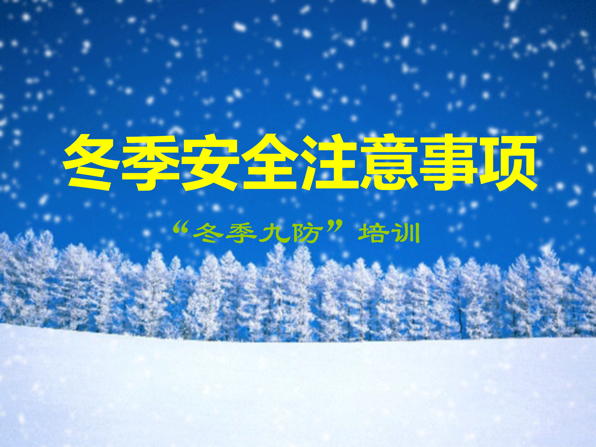【课件】冬季“九防”专题安全培训