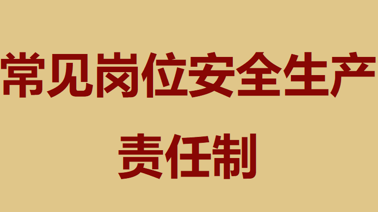 【责任制】常见岗位安全生产责任制（61页）