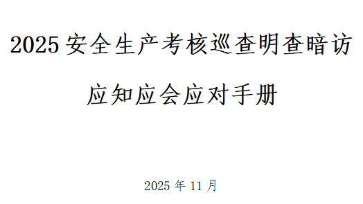 【手册】2025中央安全生产考核巡查明查暗访应知应会手册
