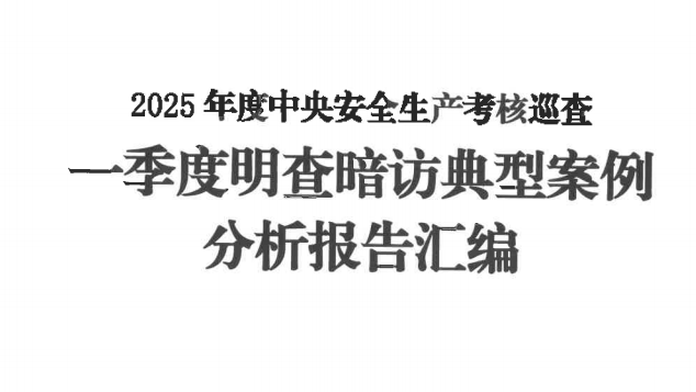 【报告】2025年度中央安全生产考核巡查一季度明查暗访典型案例分析报告汇编（115页）