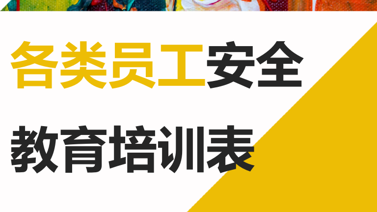 【22】各类员工安全教育培训表