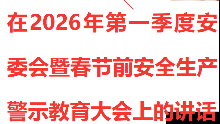 【25】在2026年第一季度安委会暨春节前安全生产警示教育大会上的讲话（集团公司安全总监）