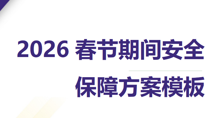 【29】2026春节期间安全保障方案模板