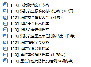 【10】消防安全重点单位消防档案模板