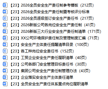 【23】2026全员安全生产责任制参考模板