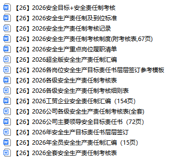 【26】2026年全员安全生产责任制汇编